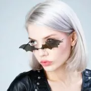 Moda sem aro homem óculos de sol mulher na moda em forma de morcego óculos de sol feminino masculino vintage preto espelho tons metal oculos de sol