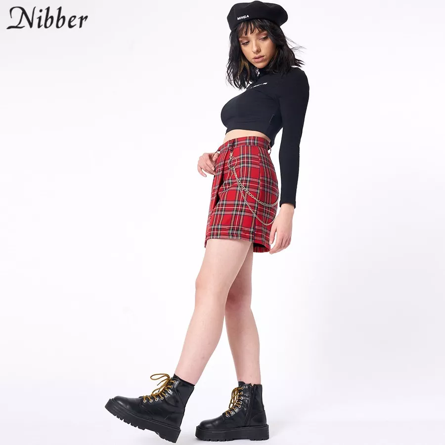 Nibber-primavera-do-vintage-vermelho-xadrez-mini-saias-das-mulheres-2019-vero-moda-escritrio-senhora-33002286720-3