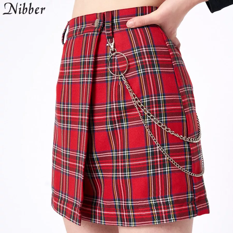 Nibber-primavera-do-vintage-vermelho-xadrez-mini-saias-das-mulheres-2019-vero-moda-escritrio-senhora-33002286720-5