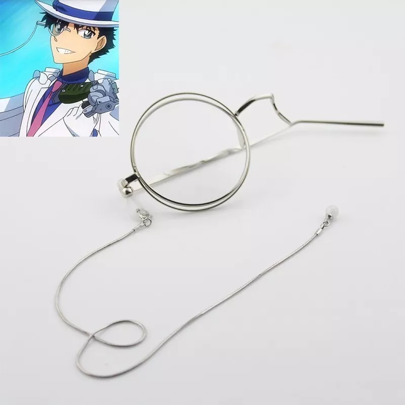 Oculos anime detective conan kaitou kiddo cosplay lolita Oculos fotografia Óculos Unissex óculos redondos caleidoscópio óculos de sol cristal festa clube psychedelic prisma lente diffracted óculos de sol