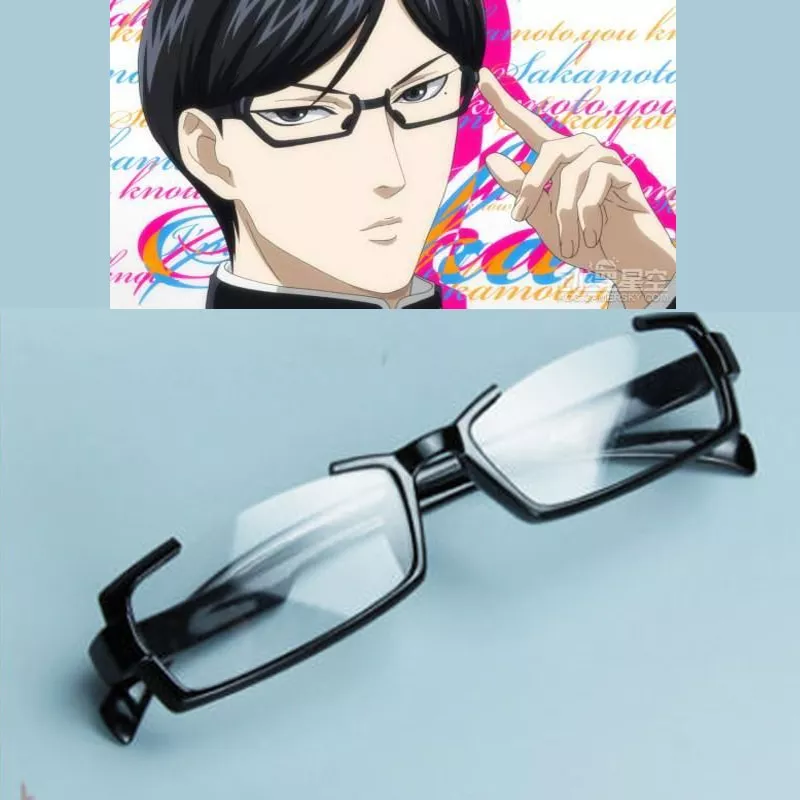 Oculos anime sakamoto desu ga traje oculos cosplay prop mh Óculos de sol feminino redondo, novidade, estilo hip hop, lentes coloridas, retrô, armação de metal, retrô e oval, 1 peça imperdível, quente