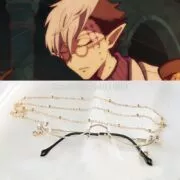 Óculos Anime toilet-bound hanako kun tsuchigomori cosplay óculos de meia armação óculos de metal não-lente molduras