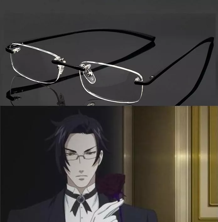 Oculos black butler kuroshitsuji claude faustus cosplay acessorios de 450ml garrafa de água de plástico portátil quadrado garrafa de suco de frutas à prova de vazamento ao ar livre esporte viagem caminhadas acampamento garrafa dropsh