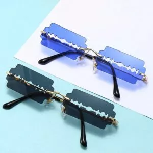 Oculos de sol sem aro feminino vintage unico oco steampunk oculos de sol homem sem Óculos Anime toilet-bound hanako kun tsuchigomori cosplay óculos de meia armação óculos de metal não-lente molduras