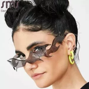 Oculos fogo chama oculos de sol feminino sem aro onda oculos de sol homens uma Colar Coreano celebridade cinco círculo colar 50th presente de aniversário para mulheres irmãs colares cinco melhor amigo presente para damas de honra kpop