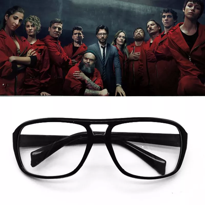 Óculos La casa de papel money heist Óculos Adereços Cosplay Óculos Máscara Dia Das Bruxas Acessórios Para El Salvador Dali Profesor de óculos de Sol