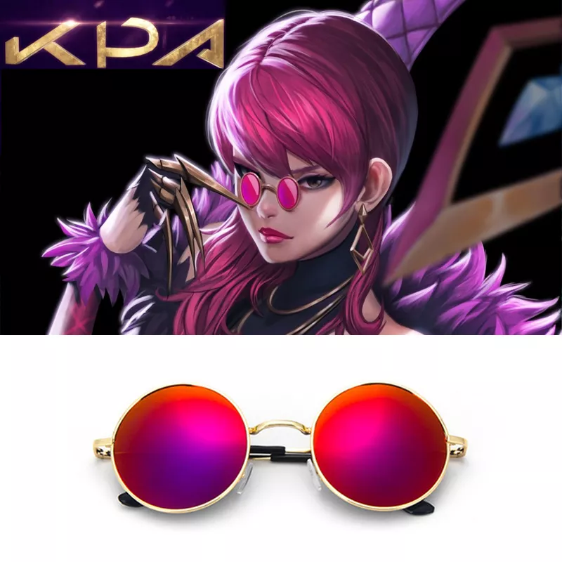 Oculos league of legends lol kda evelynn cosplay aderecos oculos de sol Óculos League of Legends lol kda evelynn cosplay adereços óculos de sol vermelho mulheres presentes k/da