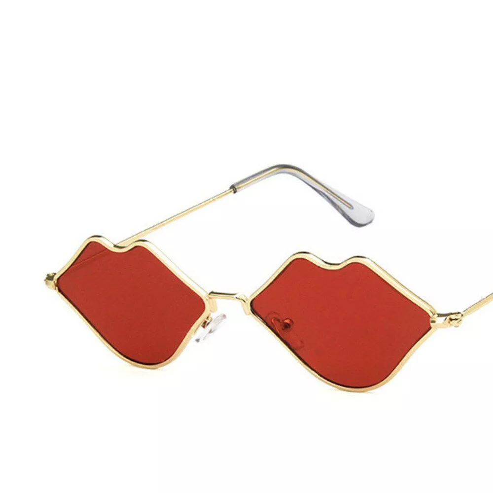 Lâmina forma de metal óculos de sol sexy marca designer moda
