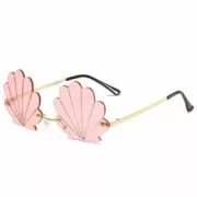 Óculos Moda única flor forma sem aro feminino óculos de sol marca designer retro concha grão transparente oceano lente masculino