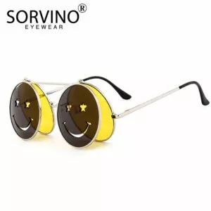 Oculos retro flip up round steampunk oculos de sol 2020 marca masculina designer Óculos Anime toilet-bound hanako kun tsuchigomori cosplay óculos de meia armação óculos de metal não-lente molduras