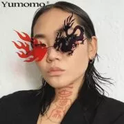 Óculos sem aro dragão phoenix óculos de sol design da marca para festa feminino masculino único sem moldura óculos de sol máscaras frescas uv400