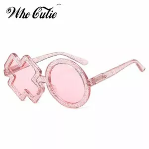 Oculos xo criancas glitter rodada oculos de sol Oculos de design da marca da Óculos Retângulo óculos de sol moda feminina marca de luxo designer vermelho rosa claro pequena lente personalidade óculos de sol máscaras uv400 eyewear