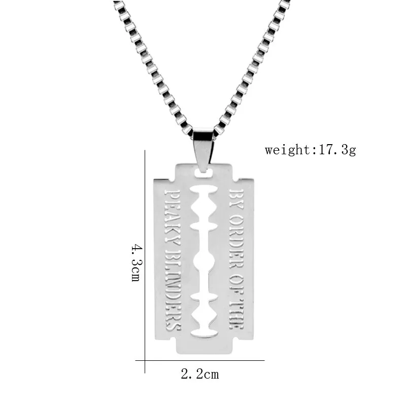Peaky Blinders Colar para Homens e Mulheres, Aço Inoxidável, Pingentes De  Lâmina De Navalha, Jóias De Filme, Gargantilha De Corrente