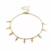 Colar Punk tendência relâmpago borla pingente colar criativo ouro prata cor festa curto gargantilha acessórios moda feminina jóias
