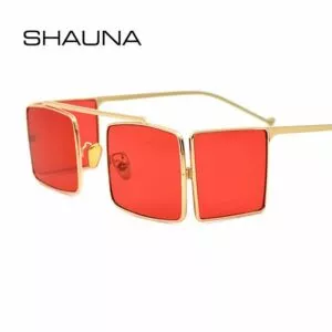 Shauna culos de sol quadrado punk feminino armao retr de metal unissex steampunk uv400 4000221720788 293 Óculos Moda única flor forma sem aro feminino óculos de sol marca designer retro concha grão transparente oceano lente masculino