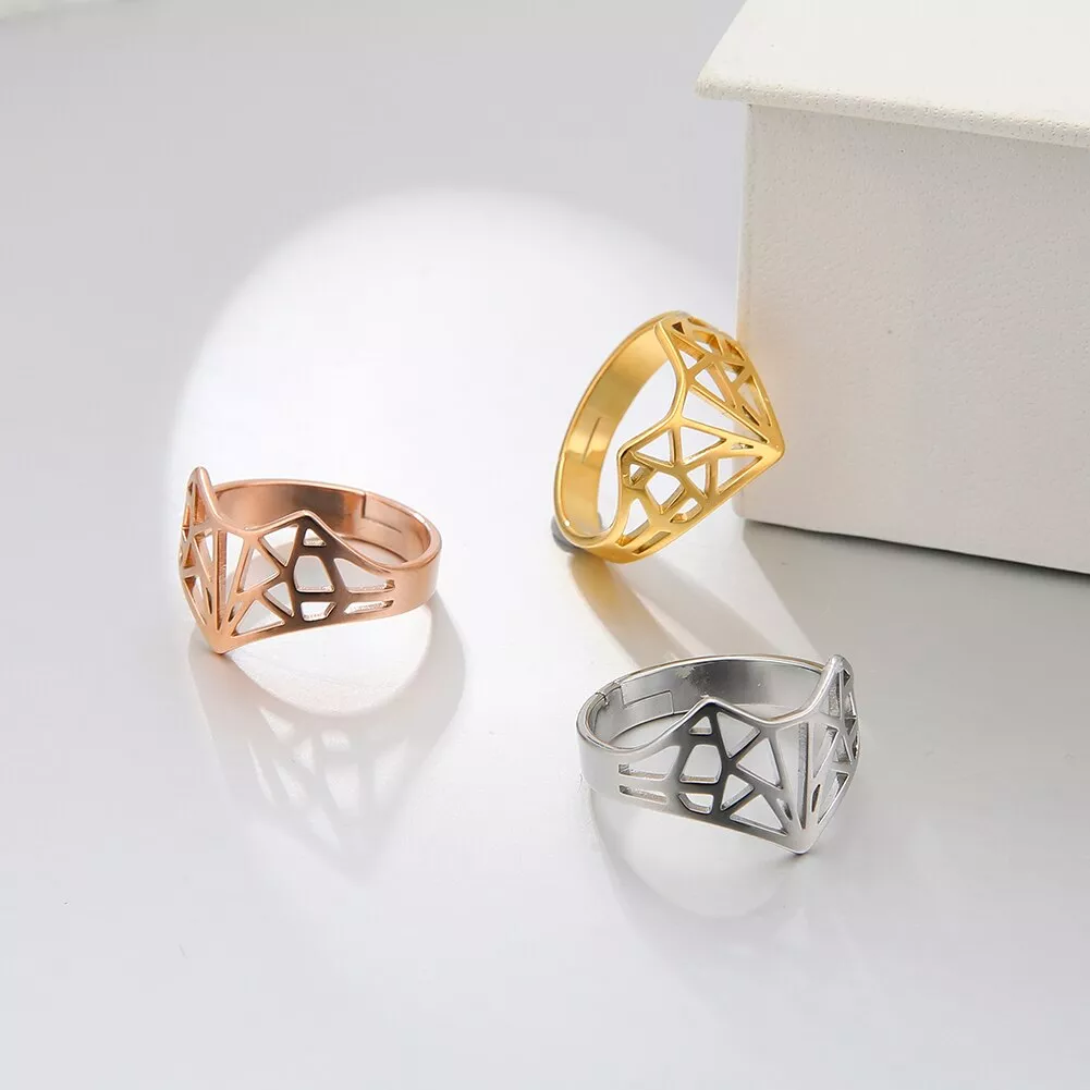 skyrim-origami-raposa-anel-de-aco-inoxidavel-casual-redimensionavel-ouro