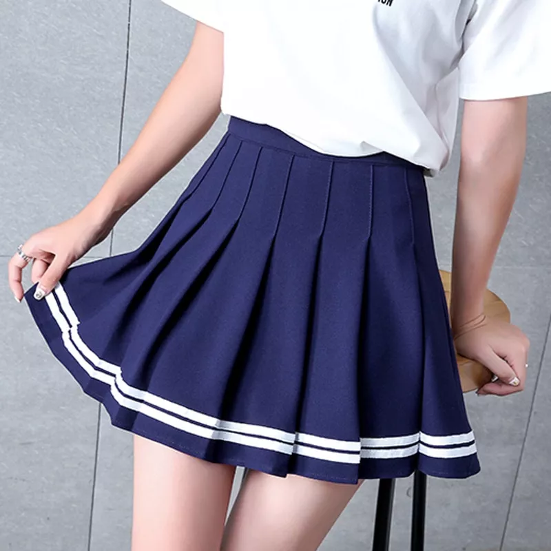 xs-xxl-cintura-alta-a-line-saia-feminina-listrado-costura-marinheiro-saia