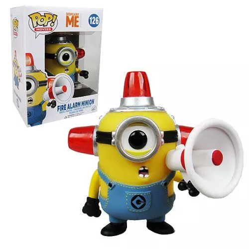 action figure 1 peca funko pop minion fire alarm bombeiro 126 bobble head q edition Luminária noturna usb, alarme digital de grosso, com três níveis para crianças, quarto, sala de estar, controle de luz noturna