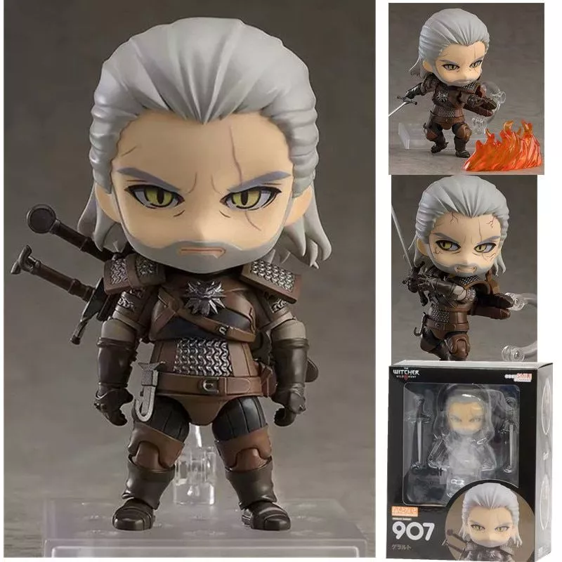 action figure 10 cm q version witcher ed 3 caca selvagem 907 geralt lobo branco Pelúcia 30cm Deadpool brinquedos q version com unicórnios enchidos bonecas anime wade winston wilson