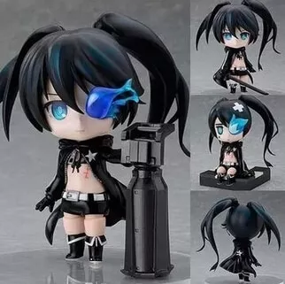 action figure 10cm q version black rock shooter mato kuroi movel figura de Pantufa Garra de Urso de Algodão Chinelos Quentes Interior de Inverno das mulheres das Mulheres De Pele Escorregas Senhoras Bonito Animal De Pelúcia Sapatos Femininos De Pele flip Flops