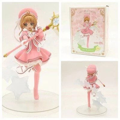 action figure 17cm card captor kinomoto sakura action figure toys doll christmas gift Brinco Anime Sailor Moon Sakura Card Captor japonês anime cor de ouro coração com vermelho azul cristal marinheiro lua varinha mágica forma chave brincos para meninas crianças presentes