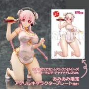 Action Figure 18cm emon restaurante série super sonico china vestido ver. Sexy anime figura super sonico mandarin vestido pvc figura de ação brinquedos