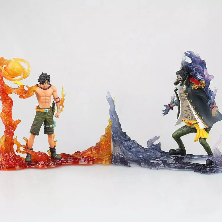 Action Figure 2 Peças Anime One Piece Duel Battle Version D. Ace  D.Teach 15cm