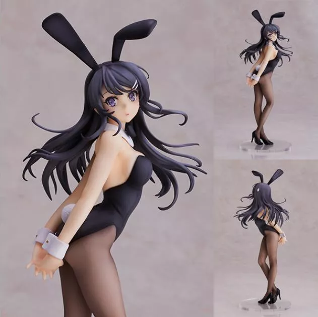 Action Figure 26cm sexy rascal doesn't dream of bunnygirl menina senpai sakurajima mai figura de ação brinquedos boneca presente de natal com caixa