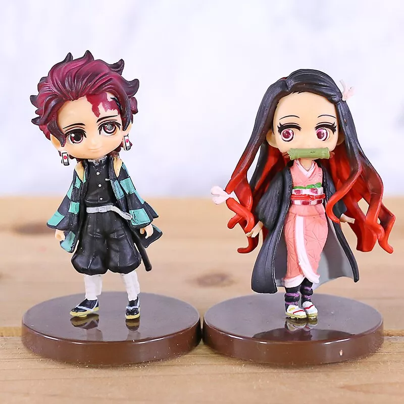 action figure 2pcs anime demon slayer kimetsu no yaiba kamado tanjirou Action Figure 2pcs Anime Demon Slayer Kimetsu no Yaiba Kamado Tanjirou & Nezuko Q Versão PVC Figuras Brinquedo Brinquedos 2 pçs/set