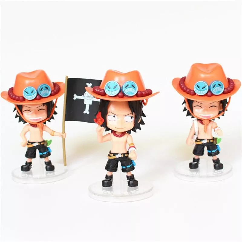 action figure 3 pecas anime one piece portgas d ace 10cm 6 Peças/set Action Figure Doraemon Doces