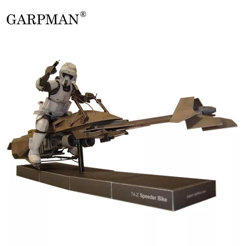 Action Figure 30cm star wars storm army motorboat 74-z e piloto 3d modelo de papel diy artesanal papercraft brinquedo