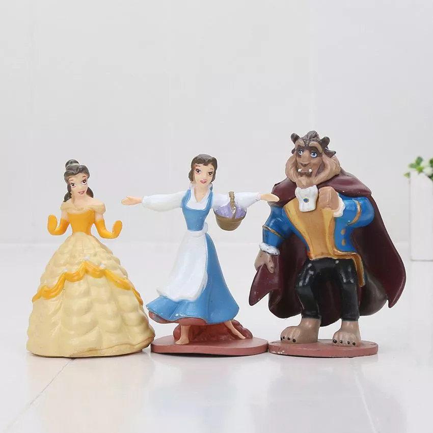 Action Figure 5-10cm Bela e a Fera PVC Figures Toys Girls Beauty Collective Model Toys Christmas Birthday Gift
