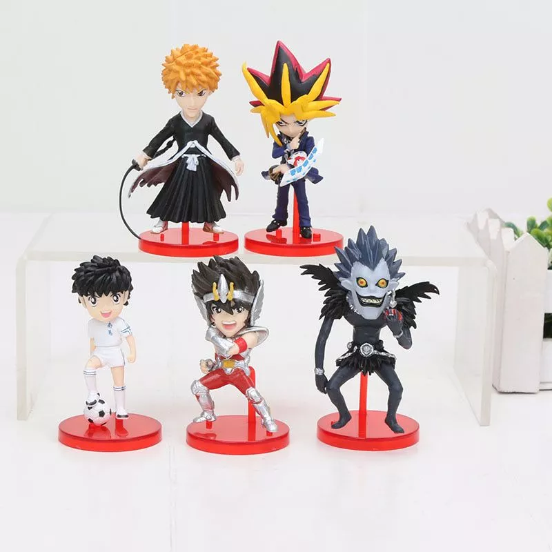 action figure 5 pcs set japanese anime bleach kurosaki ichigo yu gi oh yugi muto Meia alta enrolada Japan JK Uniform Loose Socks Anime Cosplay Women Slouch Socks Girl Student Stocking Leg Warmers