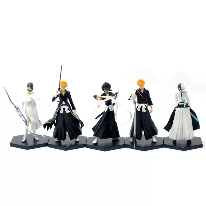 action figure 5 pecas anime bleach sexta geracao kurosaki ichigo hitsugaya 13cm Action Figure Anime Bleach Kurosaki Ichigo Shinigami 22cm