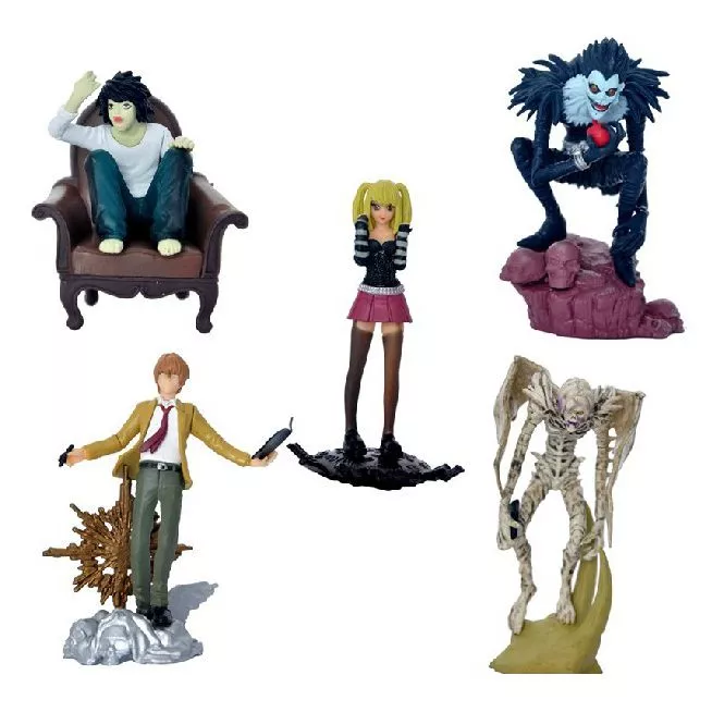 Action Figure 5 Peças Anime Death Note Raito Light L Shinigami Misa 9cm