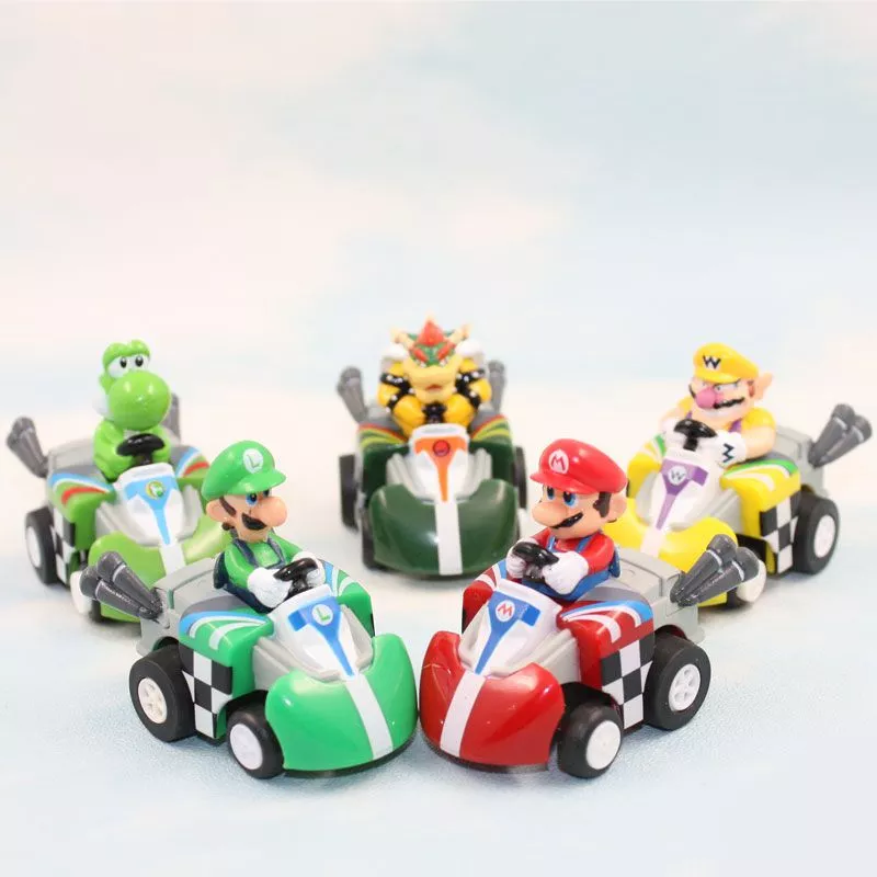 Action Figure 5 Peças Nintendo Mário Kart Donkey Kong Yoshi Luigi