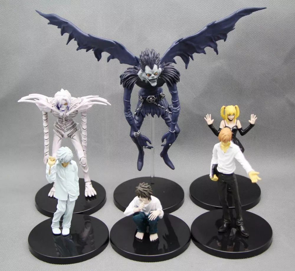 action figure 6 pecas anime death note figure yagami raito light ryuk near kira misa Action Figure 6 Peças Anime Death Note Figure Yagami Raito Light Ryuk Near Kira Misa L 10-20cm