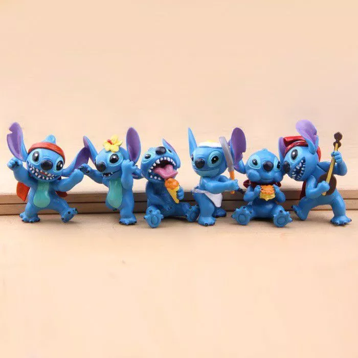 Action Figure 6 Peças Disney Lilo & Stitch 5cm