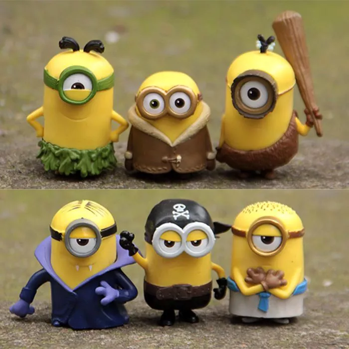 Action Figure 6 Peças Minions 6cm
