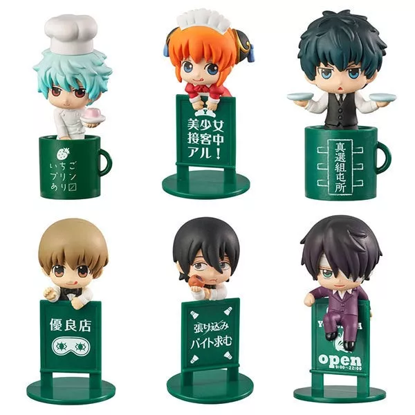 Action Figure 6pcs Gintama Ginpa Sakata Hijikata Toushirou Okita Sougo Cozinha 5cm