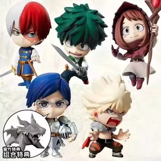 action figure 7cm 5 pcs set my hero academia iida tenya todoroki shoto bakugou Luminária Anime My Hero Academia Boku No Hero Academy 3d lâmpada anime meu herói academia ochako uraraka luz para decoração do quarto criança crianças presente de aniversário uraraka lâmpada meu herói academia