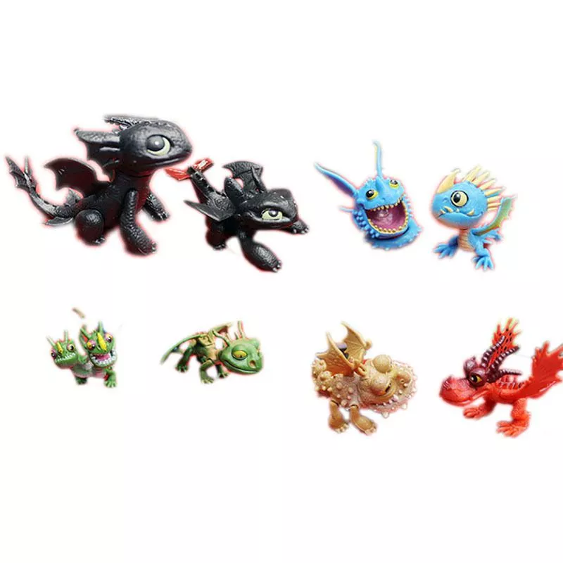 action figure 8 pecas como treinar seu dragao 2 nightfury banguela furia da noite Colar Dreamworks Como Treinar Seu Dragão Toothless Banguela