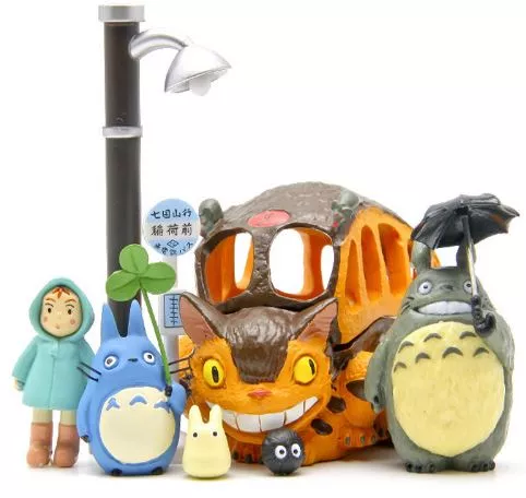 action figure 8 pecas meu vizinho totoro my neighbor totoro Chaveiro My Neighbor Totoro Meu vizinho totoro chaveiro figuras dos desenhos animados brinquedo gato do cão pingentes chaveiro feminino dos homens crianças presentes de natal jóias