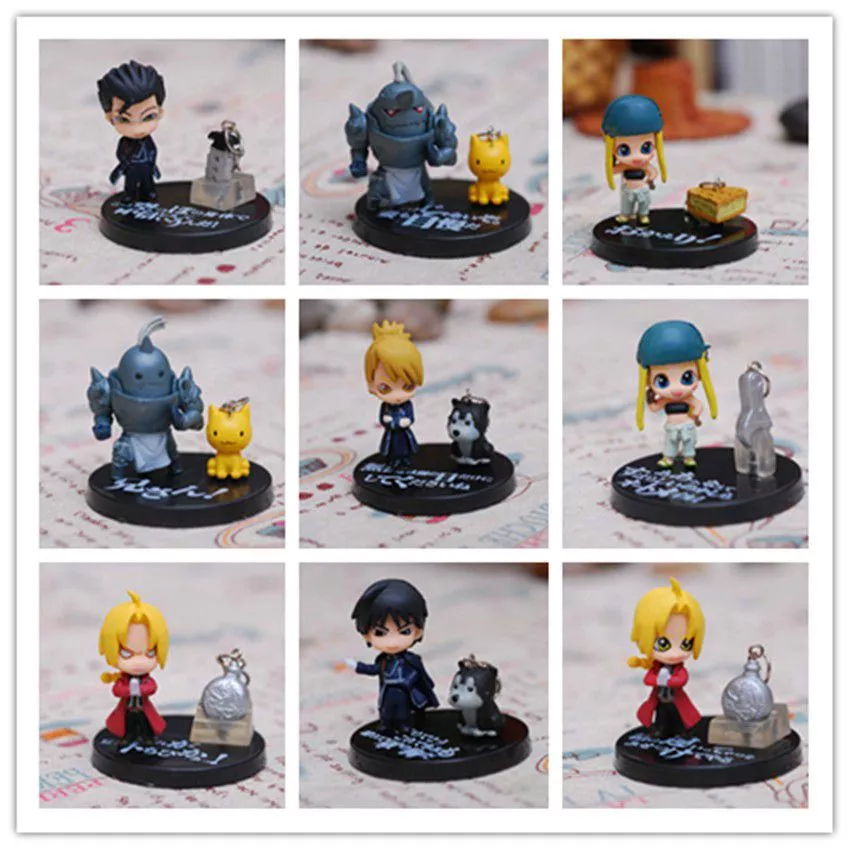 action figure 9 pecas anime fullmetal alchemist 5cm Set 5 Peças Action Figure Nintendo Mario 5cm