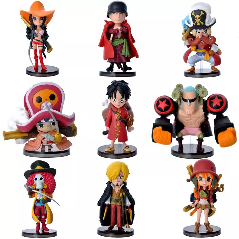 Action Figure 9 Peças Anime One Piece 12cm