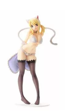 Action Figure Anime Fairy Tail Lucy Heartphilia Gato 25cm