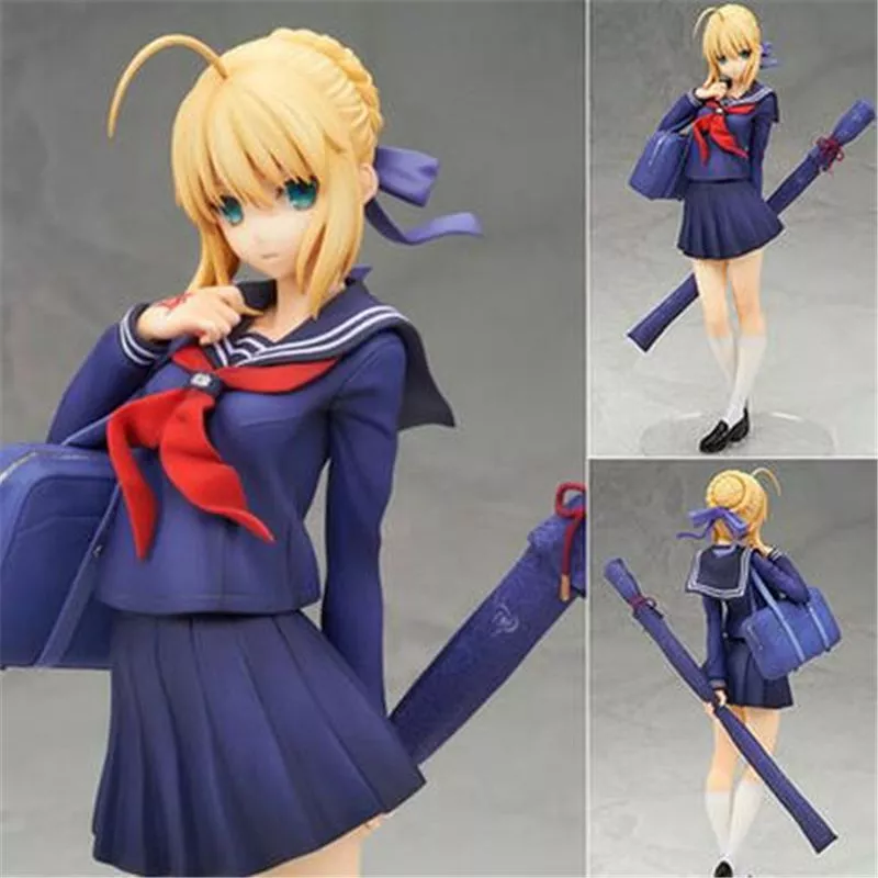 Action Figure Anime Fate Stay Night Saber Master School Uniforms Ver. 20cm