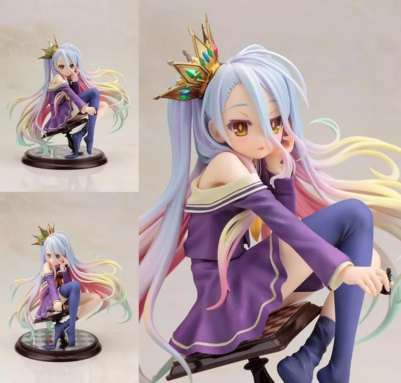 action figure anime no game no life shiro 1 7 15cm Mulheres sobre o joelho alto meia soild estudante japonês sexy meias longas perna menina coxa lingerie festa preto opaco meias