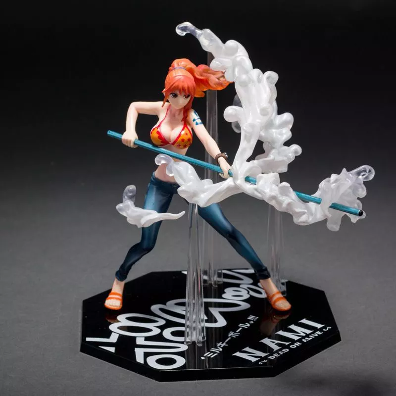 action figure anime one piece nami 14cm 36 Luminária One Piece luz da noite luffy sanji zoro nami 3d led ilusão toque lâmpada mesa figura ação óptica lâmpada cabeceira decoração lâmpada mesa