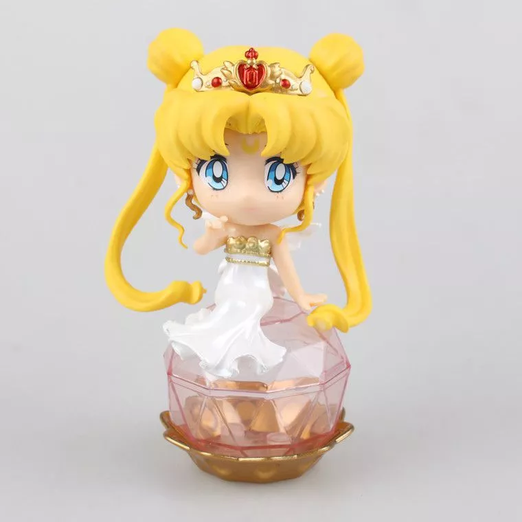 action figure anime sailor moon vestida de noiva rosa 11cm Action Figure Anime Sailor Moon Chibiusa & Helios 15cm